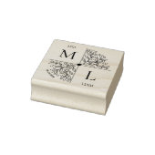 Modernes Blumenmongramm Gummistempel (Stempel)