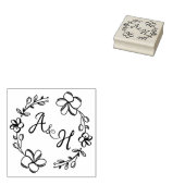 Modernes Blumenmongramm Gummistempel (Stempel)