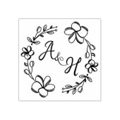 Modernes Blumenmongramm Gummistempel (Prägung)