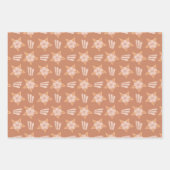 Modernes Blumenmuster auf der Terracotta Geschenkpapier Set (Vorderseite 3)