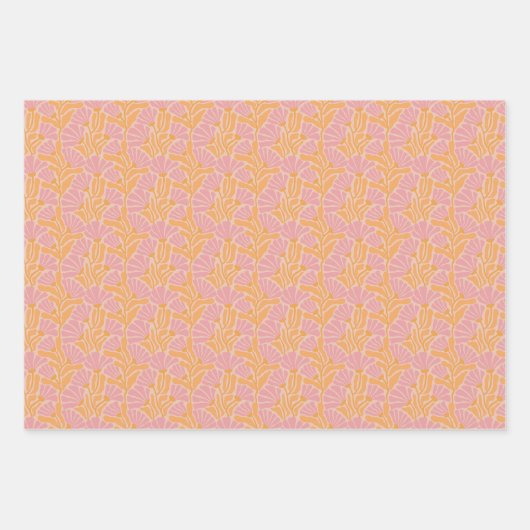 Modernes Blumenmuster aus dem Mittelalter Geschenkpapier Set (Vorderseite)