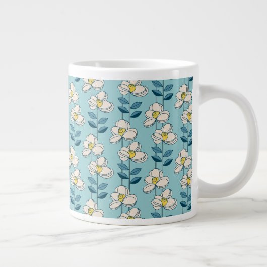 Modernes Blumenmuster aus dem Mittelalter Jumbo-Tasse (Rechts)