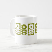 Modernes Blumenmuster aus dem Mittelalter Kaffeetasse (Vorderseite Links)