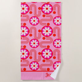 Modernes Blumenmuster aus dem Mittelalter mit dem Strandtuch