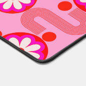 Modernes Blumenmuster aus dem Mittelalter, rosa Re Schreibtischunterlage (Ecke)