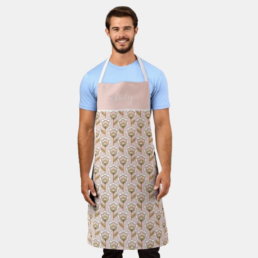 Modernes Blumenmuster aus dem Mittelalter Schürze (Getragen)