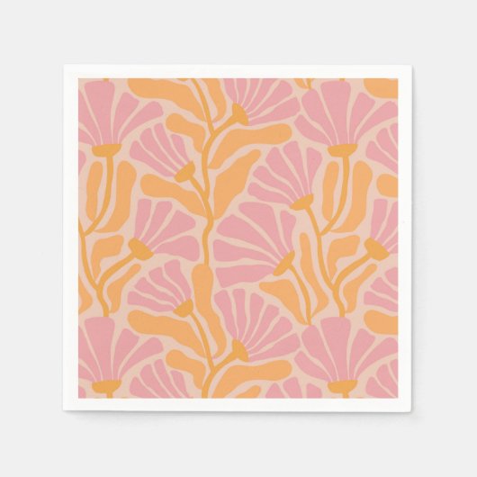 Modernes Blumenmuster aus dem Mittelalter Serviette (Vorderseite)