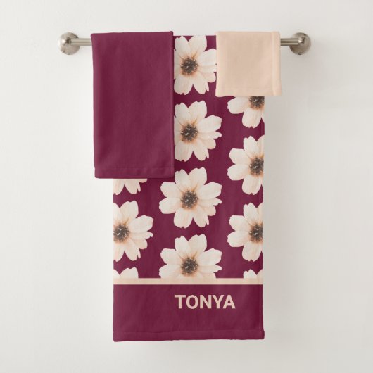 Modernes Blumenmuster Badhandtuch Set (Insitu)