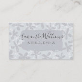 Modernes Blumenmuster Chic Grau Visitenkarte (Vorderseite)