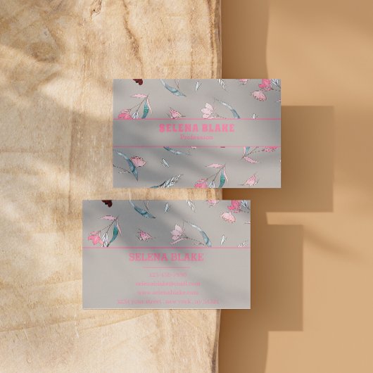 Modernes Blumenmuster | Elegant und Beruflich Visitenkarte