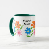 Modernes Blumenmuster, farbenfrohe Blume Tasse (Vorderseite Links)