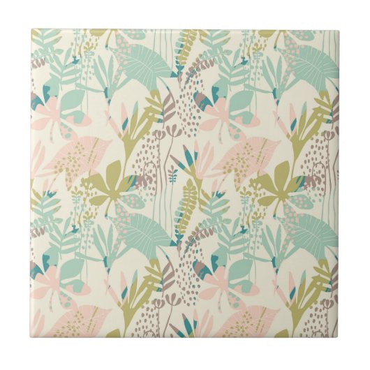 Modernes Blumenmuster Fliese (Vorderseite)