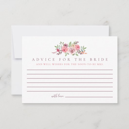 Modernes Blumenmuster für die Bride Cards RSVP Karte (Vorderseite)