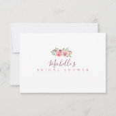 Modernes Blumenmuster für die Bride Cards RSVP Karte (Rückseite)