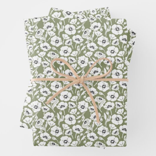 Modernes Blumenmuster Geschenkpapier Set (Beispiel)