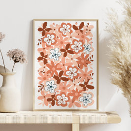 Modernes Blumenmuster-Glossenposter Poster