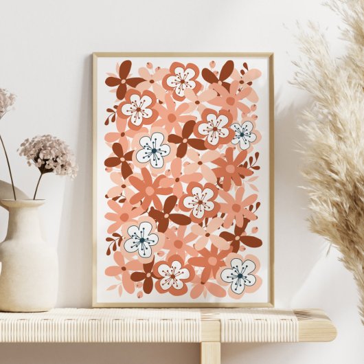 Modernes Blumenmuster-Glossenposter Poster