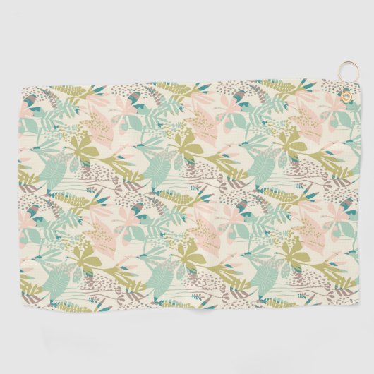 Modernes Blumenmuster Golfhandtuch (Horizontal)