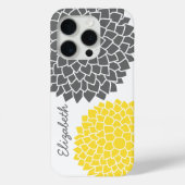 Modernes Blumenmuster - grau und gelb Case-Mate iPhone Hülle (Rückseite)