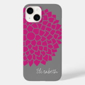 Modernes Blumenmuster - grau und rosa Case-Mate iPhone Hülle (Rückseite)