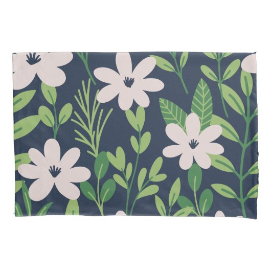 Modernes Blumenmuster Kissenbezug (Vorderseite-Links)