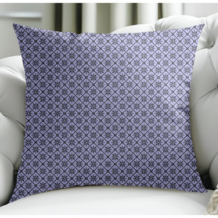 Modernes Blumenmuster Kleines Kariertes Muster Bla Kissen