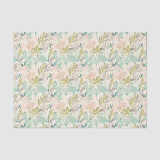 Modernes Blumenmuster Seidenpapier (Vorderseite)