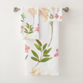 Modernes Blumenmuster | Trendy Botanical Badhandtuch Set (Insitu)