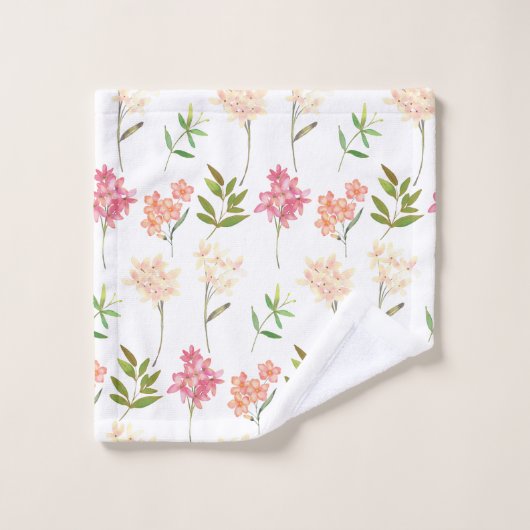 Modernes Blumenmuster | Trendy Botanical Badhandtuch Set (Waschlappen)