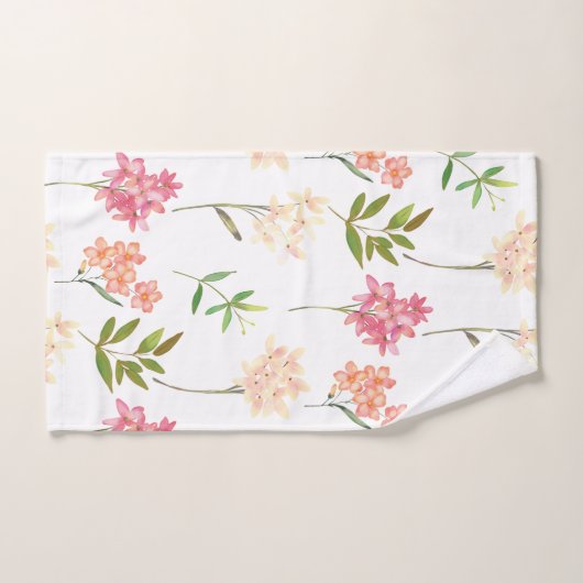 Modernes Blumenmuster | Trendy Botanical Badhandtuch Set (Handtuch)