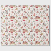 Modernes Blumenmuster Weihnachten Weihnachten Geschenkpapier (Flach)