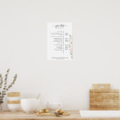 Modernes Blumenpreisliste-Poster Poster (Küche)