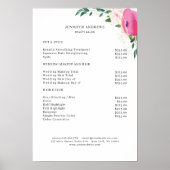 Modernes Blumenpreisliste-Poster Poster (Vorne)