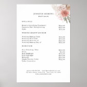 Modernes Blumenpreisliste-Poster Poster (Vorne)