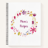 Modernes Blumenrezept für Wasserfarben Notizblock (Vorderseite)