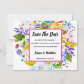 Modernes Blumenrosa Save the Date Einladung (Vorderseite)