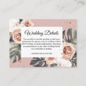 Modernes Blumenrosa und grünes tropisches Leaf & O Begleitkarte (Vorderseite)