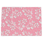 Modernes Blumenrosa Weißglas Große Geschenktüte (Vorderseite)