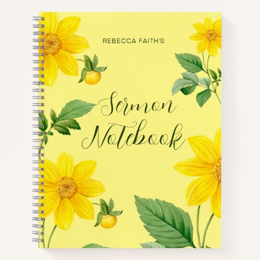 Modernes Blumensermon-Notebook Notizblock (Vorderseite)