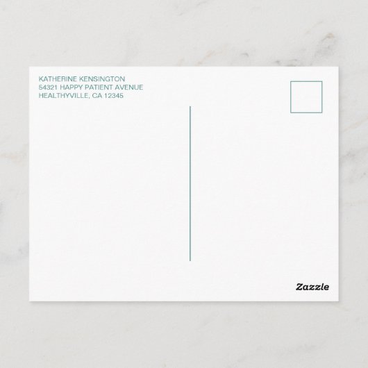 Modernes Blumenstethoskop Herzkrankheit Vielen Dan Postkarte (Rückseite)