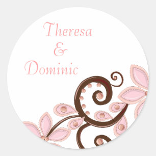 Modernes Blumenstickerchen Runder Aufkleber