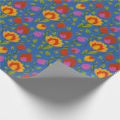 Modernes Blumenvolkor // Gelb-Rot-Blau Geschenkpapier (Ecke)