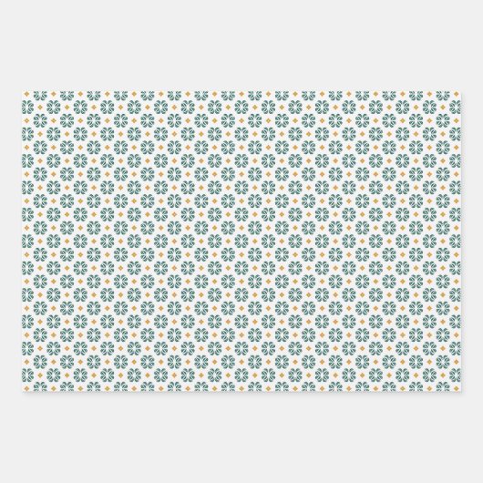 Modernes Blumenwald-Grünbuch-Set Geschenkpapier Set (Vorderseite)