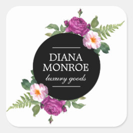 Modernes Blumenwerk Quadratischer Aufkleber