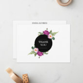 Modernes Blumenwerk Vielen Dank Mitteilungskarte (Vorderseite/Rückseite Beispiel)