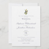 Modernes Blumenzeitalter |Blau und Grün | Hochzeit Einladung (Rückseite)