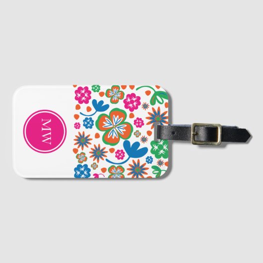 Modernes Blumenzeitalter Gepäckanhänger (Vorderseite (Horizontal))