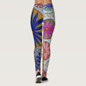 Modernes Blumenzeitalter Leggings (Rückseite)