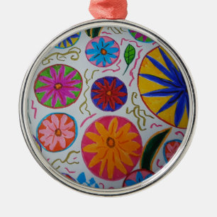 Modernes Blumenzeitalter Ornament Aus Metall