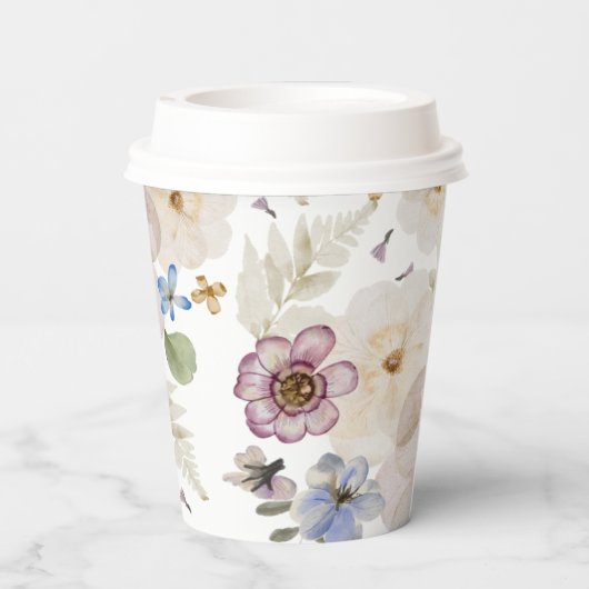 Modernes Blumenzeitalter Pappbecher (Rückseite)